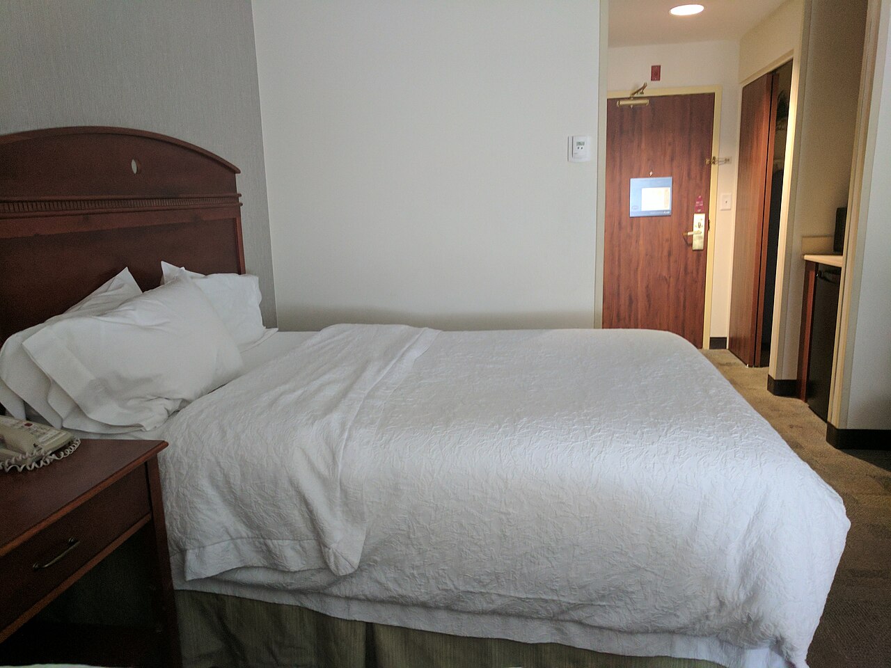 Hotel bed made