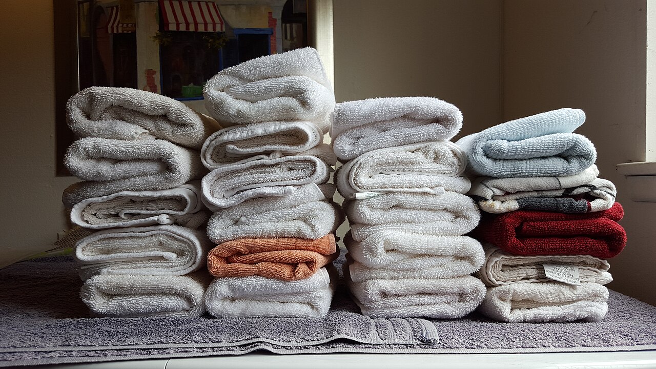 Stacks of folded towels