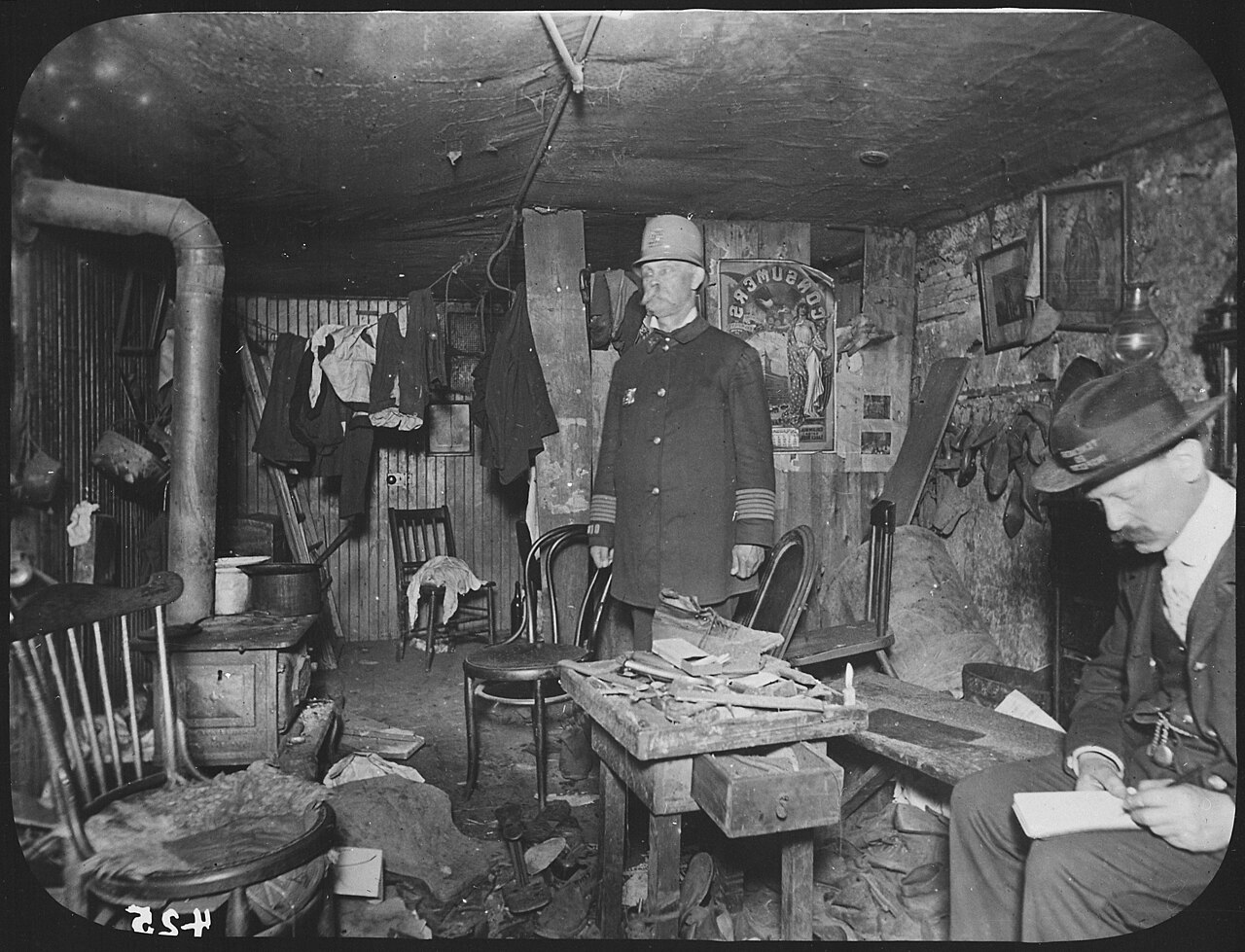 Cluttered tenement room